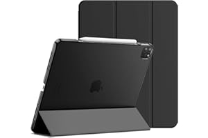 JETech Funda para iPad Pro 12,9 Pulgadas (Modelo 2020/2018), Compatible con Pencil, Smart Cover Auto-Sueño/Estela (Negro)