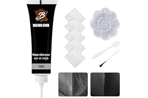GEAANEN 20 ml Leather Repair Set Liquid Leather Black Leather Repair Kit Black Leather Repair Cream Repair of Leather Scratches Mixable Leather Repair Kits for Sofas Car Seats Leather Jackets Bags etc