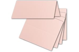 FarbenFroh by GUSTAV NEUSER 50x Tischkarten in Rosa - 4,5 x 10 cm - blanko - Doppel-Karten - als Platzkarten und Namenskarten für Hochzeit und Feste