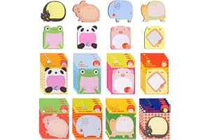 OFFCUP Selbstklebende Notizen, 32pcs Tier Stiky Notes, Mini Süße Haftnotizen, Haftnotizen für den Kühlschrank Büronotizen für Schule, Büro Memo Niedliche Haftnotizen Schüler Kinder Geschenke