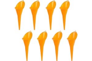 Haisheng 8PCS Embudo Portatil Embudo Coche Embudo Fino Embudo Gasolina Embudo Motor Embudo Gasolina Coche Embudo para Aceite Motor Embudo Cuello Largo para Máquina (Color Naranja)