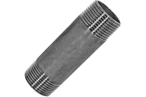 MegaHaustechnik Rohr Lang Doppel Nippel aus V4A Edelstahl 1 1/2" Zoll Außengewinde AG x AG Gesamtlänge 100mm Gewinde Fitting Trinkwasser Verschraubung Verbindung Verlängerung Stück VA INOX