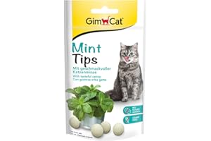 GimCat Mint Tips - Getreidefreier und vitaminreicher Katzensnack mit geschmackvoller Katzenminze - 8er Pack (8 x 40 g)
