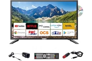 Antarion TV LED 22" 55cm Smart Connect Lecteur DVD Intégré Androidtv 11.0 Camping-Car