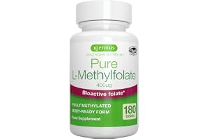 Rent Folat 400 mcg, 180 Små Tabletter, Rena Ingredienser & Vegansk, Aktiv Form av Folsyra L-Metylfolat (Vitamin B9), Lämplig