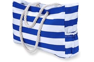 KUAK Beach Bag for Women - Extra Large Beach Bags Waterproof Sandproof Shoulder Tote Bag with Linging Zipper Pockets for Family Vacation Pool