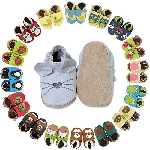 HOBEA-Germany Krabbelschuhe in verschiedenen Farben und Designs mit Tieren - 6