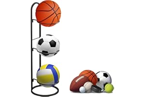 gvivej Ballständer, Ballregal, Vertikale Ballaufbewahrung, Ball Rack, Metall Ballständer Display Halter, Ball Aufbewahrungsregal für Basketball, Fußball, Volleyball