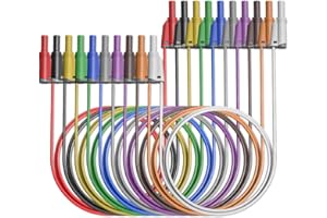 Cleqee 10 Stück Bananenstecker Silikon Messleitungen 4mm voll isoliert Sicherheit ummantelt stapelbar Bananenstecker weichen Draht Verlängerungskabel für Multimeter