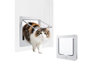 PETLESO Large Cat Flap for Wooden/UPVC/Interior Doors - 4 Way Locking, Easy Installation (9.25" x 10.8")