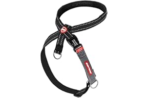 EzyDog Pettorina Anti-Traino per Cani - Pettorina Crosscheck per Cani di Piccola, Media e Grande Taglia, Accessori per l'Addestramento del Cane, Riflettente (Nero)(L (55-74 cm))