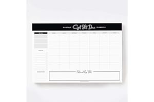 Bliss Collections Monthly Planner with 18 Undated 297 x 420 Tear-Off Sheets - Get Stuff Done Calendar, Organiser, Scheduler, Productivity Tracker for Organising Goals, Tasks, Ideas, Notes, to Do Lists