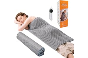 OCSOSO Cuscino riscaldante extra grande, 100 x 50 cm, per mal di schiena, sollievo, riscaldamento elettrico per periodo, crampi alla spalla, al collo, al ginocchio, alle gambe, per alleviare il dolore, Moist