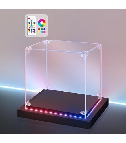 Vitrine Acrylique 4 Étagères Avec Éclairage LED – 30x22,5x28 Cm – Protection Et Présentation Pour Figurines, Montres Et Bijoux (Noir, Démontable)