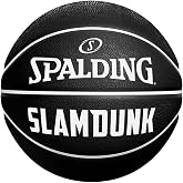 Spalding - Slam Dunk - Black/White - Basketball - Size 5 - Basketball Ball - Certified Ball - Material: Rubber - Exterior - N
