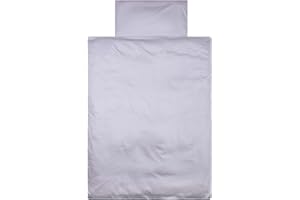 ‎YENGAS YENGAS Kinder-Bettwäsche-Set mit Reißverschluss 100x135 cm, einfarbig, 100% Baumwolle Renforcé (Oeko-TEX), 2 Teilig, kuschelig weicher Baby Bettbezug und Kissenbezug 40x60cm, Unisex, Grau