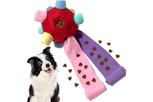 CIIVURR Snuffle Ball for Dog Toys Unbreakable Upgrade Ball Interactive Toy Foraging Snuffle Mat Puppy Treat Dispenser Slow Feeder Dog Puzzle Toys for Small, Medium, Large Pets (Pink Yellow Green)