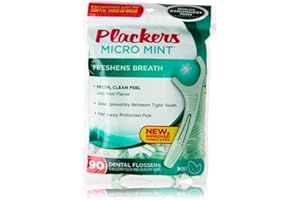 PLACKERS Mięta Micro odświeża oddech, mięta nić dentystyczna, po 90 sztuk (2 sztuki)