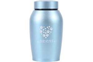 YOUDEAR MEMORIALS Urnen für die Einäscherung von Haustieren, Urnen für Hunde- und Katzenasche (Blau, Mittel)