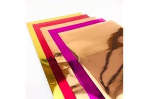 WOLOVO 50pcs Foil Transfer Sheets for Cricut Joy Maker 3 2 1/Cricut Explore 3 2/Air 2 3/Cameo (No Heating Required) DIY Rese Gold Ruby