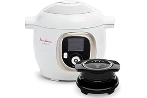 Moulinex Cookeo+ avec Extra Crisp, Multicuiseur, Air fryer, 10modes de cuisson, Cuisson sous pression, Recettes faciles pas à pas, CE85XCF0, Blanc