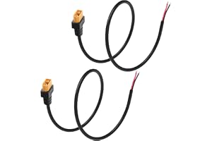 JSADZKJ XT60 hane till 2-polig kabel med blanka trådar – 30 cm (hane)