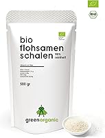 Bio Flohsamenschalen, 99 Prozentige Reinheit, Premium Qualität, Low-Carb, Glutenfrei. Vegan, Ballaststoffreich, Superfood, Nachhaltig und Fair angebaut, 500g