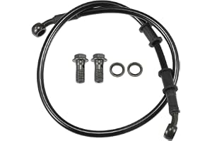 Motoforti Universell bromsslang för motorcykel, Atv, Motocross, flätad hydraulisk bromslinje, 70 cm, hållbar, metall, svart a