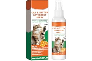Mnozreo Spray Repelente Gatos en Interiores y Exteriores,100ML,1PC,Mantiene a Las Mascotas Fuera de Las Áreas De Acceso,Protege Muebles