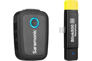 Saramonic Blink500 B3 Système de Microphone Cravate sans Fil avec émetteur intégré et récepteur Lightning certifié MFi Double Canal pour iPhone et iPad