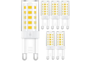 Lovcoyo G9 LED Bulbs Cool White 5W, 3000K Daylight G9 Base led Light Bulbs for Chandeliers, 5W (40W Halogen Equivalent), 360° Beam Angle, 450LM, Non-dimmable for Home Lighting, 6 Pack