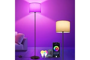 AmazeFun LED Stehlampe Dimmbar, 156cm RGB Stehlampe Wohnzimmer,Steuerbar via App Kompatibel mit Alexa/Google Assistant,16 Millionen Farben,DIY-Modus,Musikmodus & Timing-Funktion, WiFi E27 Standlampe