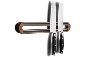 Linoroso Porte Couteaux Magnétique de 16 Pouces pour Mural, Bande Magnétique en Bois D'acacia Utilisée Comme Barre à Couteaux, Support à Couteaux, Organisateur D'ustensiles de Cuisine