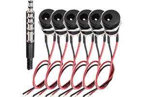 RUNCCI-YUN 6 Paire 2,1 x 5,5 mm Prise mâle + Prise Femelle Montage sur Panneau Jack DC connecteur（avec Ligne）