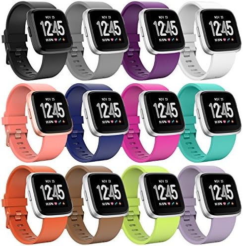 For Fitbit Versa Strap, Jiamus Replacement Fitbit Versa Strap Silicone Dust Resistant Multicolor Fitbit Versa Accessories Built-in Quick Release Pin Sport Strap For Fitbit Versa Smartwatch Small and Large