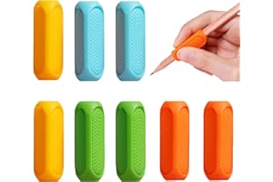 AJINACIOUS 8 PCS Pencil Grip Original Pencil Grippers, Pencil Aid Grips for Kids Handwriting, Ergonomic Pen Grip for Righties & Lefties, Pencil Holder for Kids, Toddlers, Adults, Writing Tool with Finger Cushion