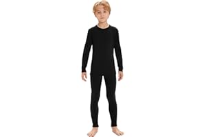 woolcano Sous-vêtements thermiques 100 % laine mérinos pour enfants, ensemble thermique pour enfants, haut thermique pour ski, patinage, sports de neige