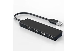 USB Hub 2.0 USB Splitter 4 Ports LBMONKEY Ultra Slim Portable Multiport Adapter with Fast Data Transfer Plug & Play USB Port Hub with 30cm Extended Cable for Mouse Keyboard Laptop PC Xbox PS5