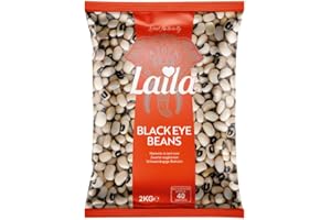 Laila Black Eye Beans 2Kg. Savoury Legumes Laila Black Eye Beans are Rich in Essential Vitamins, Minerals and Plant-Based Protein