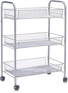 Zeller 17720 43.5 x 26 x 62.5 cm Rolling Shelf Mesh