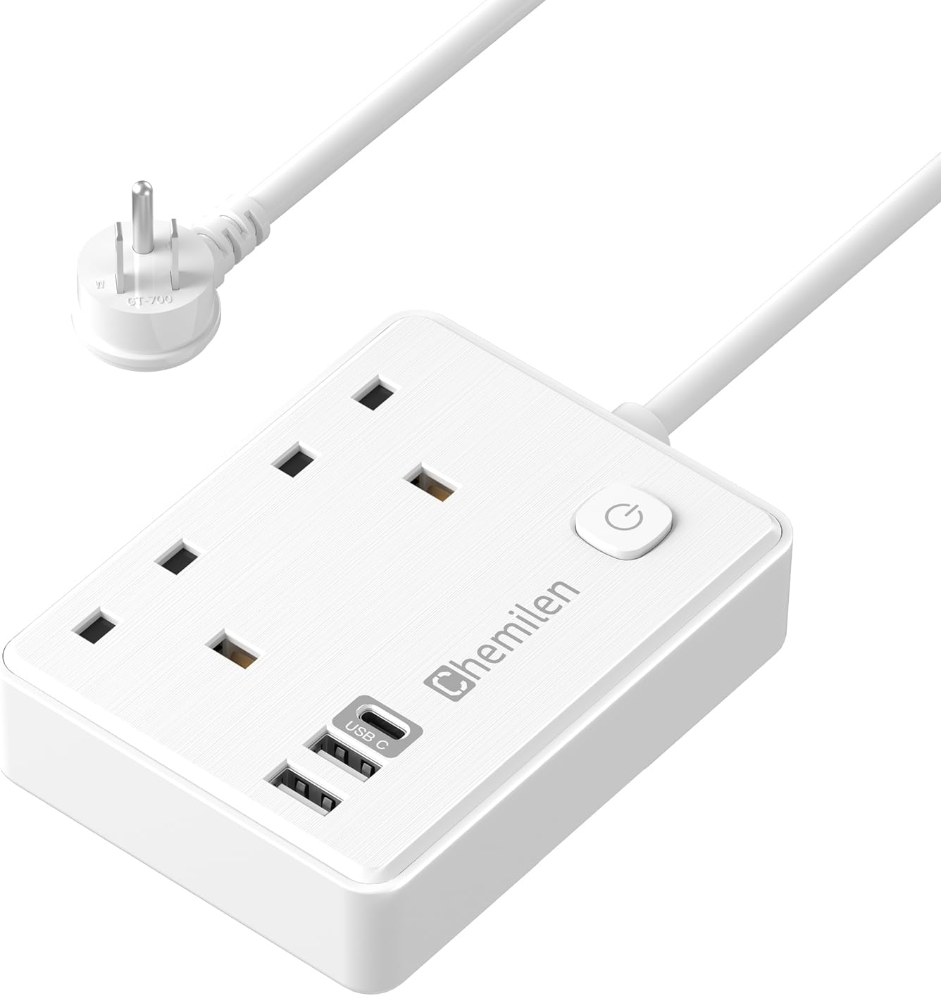 UK to US Plug Adaptor 2 UK Outlets & 3 USB Ports, US Adapter Travel from UK with 1.5M Extension Cable for American, Mexico, Canada, Thailand and More(Type B)