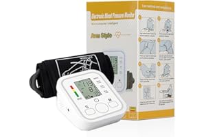 FONCBIEN Tensiomètre Électronique de Bras, Appareil de Tension Numérique Bras pour Usage Domestique, Rechargeable par USB, Détection d'Arythmie, 2 x 99 Mémoires