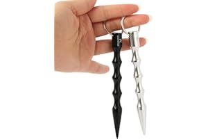 AMATHINGS 2 sztuki! (dwupak) kubotan w kolorze czarnym i srebrnym ergonomiczny uchwyt i kółko na klucze 100% regał