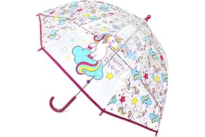 KAV Parapluie d'école transparent pour enfants garçons et filles – Design doux, beau, léger parasol dôme pour votre enfant
