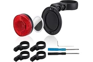 UIHRLM Bike Reflector Compatible with Airtag, Waterproof Hidden Bike Mount Holder with 5 Sizes Mounting Bracket, Easy Install Anti-Theft Bicycle GPS Tracker Bikes Lock for Bicycle, Scooter, Ebike