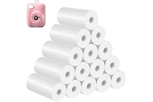 LUZIYUN Lot de 15 Rouleaux de Papier Thermique 57mm x 25mm x 7m,Papier Imprimante Thermique d'impression Instantanées pour Appareil Photo Enfant,Convient aux enfants,Facile à remplacer Paper
