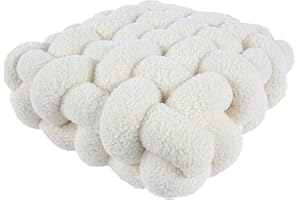 EIVDRU Einfaches Gewebtes Stuhlkissen, Ornament Wurfkissen, Vielseitiges Handgewebtes Kreatives Sofa Rücken Plüschkissen für Restaurant Wohnzimmer Heimdekora, Beige(Beige)