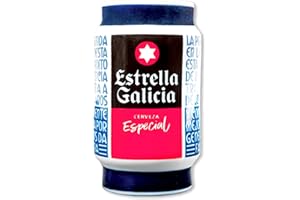 Sargadelos Lata de Cerveza de Estrella Galicia Figura de Porcelana Hecha a Mano en Galicia, Coleccionable Edición Limitada