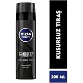 NIVEA MEN Erkek Deep Dimension Tıraş K&ouml;p&uuml;ğ&uuml; 200 ml, Kusursuz Tıraş,Aktif Karbon, Kaygan Tıraş Deneyimi