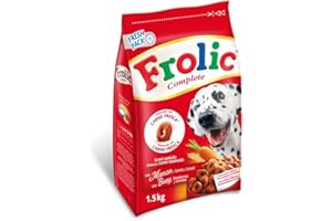 Frolic Complete, made with fresh meat, moist meal, with beef, carrots and cereals 1.5kg (Pack of 5)